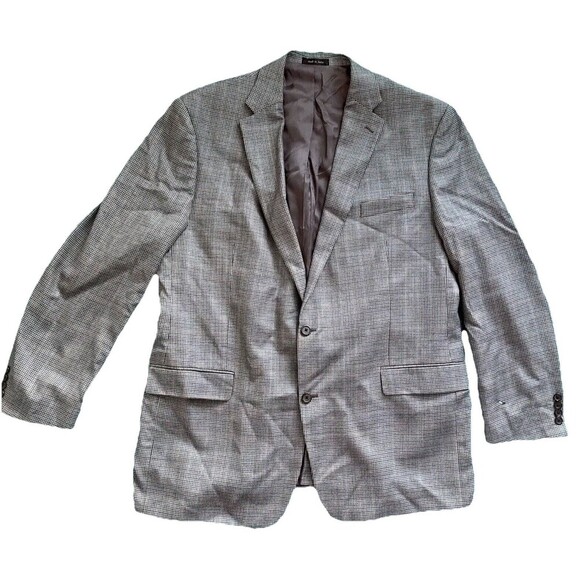 Lauren Ralph Lauren Houndstooth Silk/Wool Sport Jacket Coat Mens Size 50XL - Picture 1 of 9